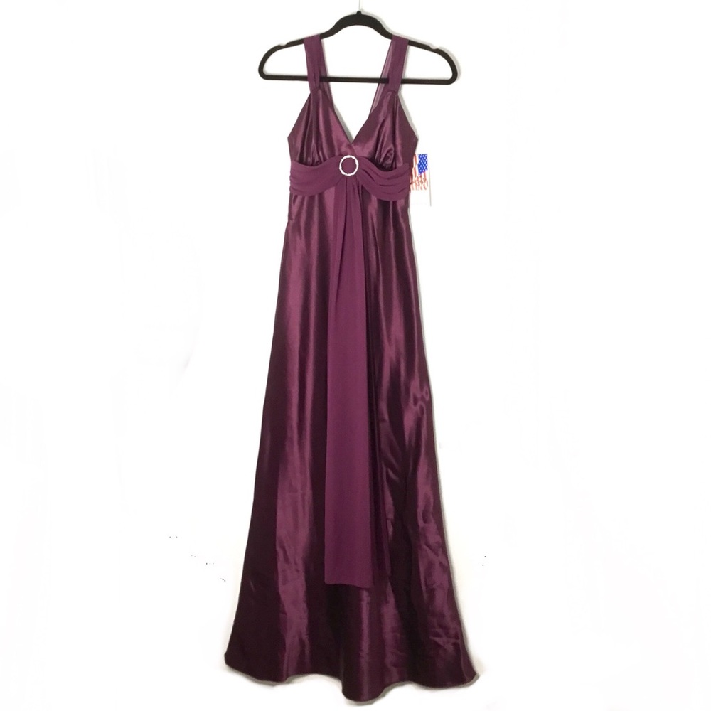 Long Burgundy Dress By Poly USA Lined Size XS